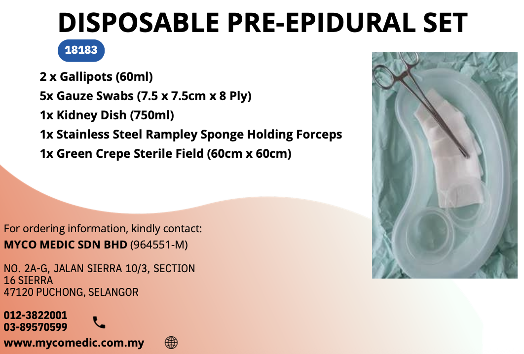 Disposable Pre-Epidural Set